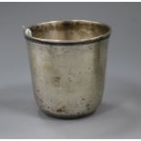 An 18th century? Russian white metal beaker, marks on base, 71mm.