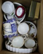 A small quantity of Worcester, Evesham, Portmeirion, Jardiniere, Quimper and sundries