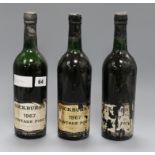 Three bottles of Cockburns 1967