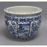 A 19th century Chinese blue and white jardiniere diameter 31cm