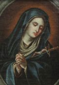 17th century German Schooloil on wooden panelMater Dolorosa - The Virgin Mary with a sword12 x 8.