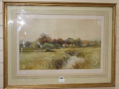 George Oyston (c.1860-)watercolourSheep in a meadowsigned and dated '9441 x 67cm