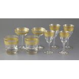 A part suite of Baccarat gilded table glassware, 9.5cm - 15cm (31)