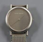 A lady's Thorup & Bonderup for Georg Jensen stainless steel quartz wrist watch, on mesh bracelet.