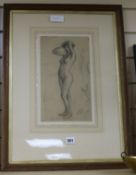 19th century English SchoolcharcoalSketch of a standing female nude32 x 18cm