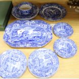 A part service of Copeland Spode's Italian pattern transfer-printed tableware, including an