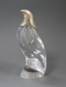 An Allan Scarff for Georg Jensen sterling silver mounted glass scent/perfume bottle, modelled as a