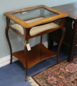 A Victorian floral marquetry inlaid bijouterie table W.63cm