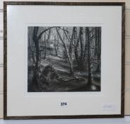 Flora McLachlan, etching, The White Hart, signed, 1/200, 27 x 29cm