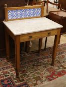 A Victorian marble top washstand W.77cm