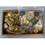 A small collection of brass regimental buttons
