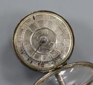A late 18th century white metal cased keywind verge pocket watch by Tho. Hally, London (outer case