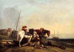 Attributed to William Collins (1788-1847)oil on canvasFisherfolk on the shore12.25 x 17.5in.