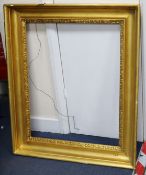 A 19th century gilt gesso picture frame, aperture 59 x 46cm