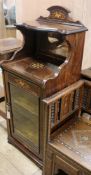 A Victorian inlaid rosewood music cabinet W.50cm
