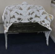 A Coalbrookdale cast iron garden bench W.108cm