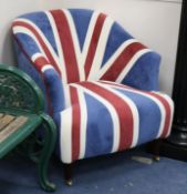 A Union flag panelled fabric chair by Andrew Martin