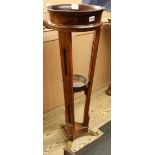 A French Empire style inlaid mahogany jardiniere stand W.31cm