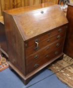 A George III inlaid mahogany bureau W.97cm