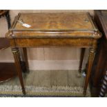 A Victorian walnut jardiniere table W.72cm