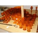 A suite of 1970's Salviati orange glassware