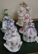 Seven Coalport figurines: Forget-me-not, Sweet Violet, Sweet Rose, Sweet Holly, Sweet Anemone,