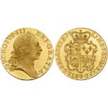 George III (1760-1820), Pattern gold Guinea, 1761. By John Tanner, long haired laureate head