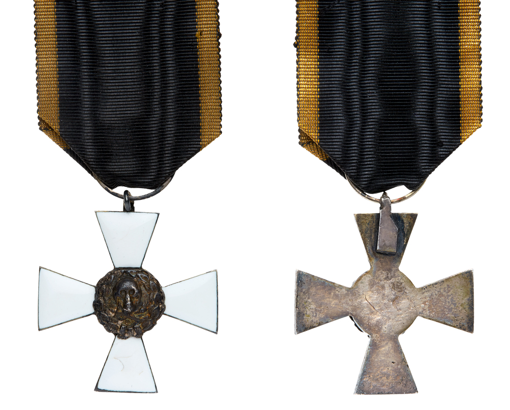 Poland. Russian Volunteer Army of General Bulak-Balachowicz. Cross of Bravery. White metal and