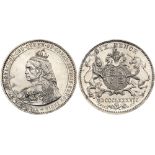 Victoria (1837-1901), Pattern white metal Sixpence, 1887. By Spink and Son, crowned and veiled