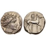Sicily, Entella Siculo-Punic mint. Silver Tetradrachm (17.14 g), ca. 340-320 BC. Possibly