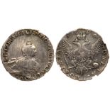 Poltina 1756 CÐŸÐ‘-IM. Bit 328 (R1), Diakov 399 (R1), Sev 1665 (S). Rare. Mount removed at 12:00.