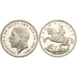 George V (1910-36).925 silver Proof Crown, 1935. Silver Jubilee Issue, bare head left with raised BM