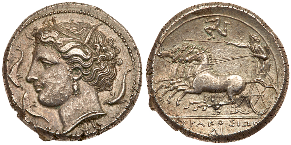 Sicily, Syracuse. Agathokles. Silver Tetradrachm (17.19 g), 317-289 BC. Struck ca. 317-310 BC.