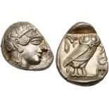 Attica, Athens. Silver Tetradrachm (17.17 g), ca. 454-404 BC Mint State