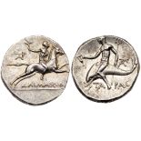 Calabria, Taras. Silver Stater (6.53g), c. 240-228 BC Superb EF