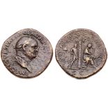 Vespasian. Æ Sestertius (25.08 g), AD 69-79. Judaea Capta type. Rome, AD 71. IMP CAES VESPAS AVG P M
