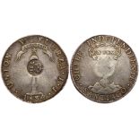 Philippines. 8 Reales, ND (1834-37). KM-108. Isabel II. Crowned Y. II Countermark on Chile 1834-