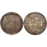 Spain. 8 Reales, 1728-F (Segovia). Dav-1697. Philip V. Aqueduct and Assayer F. Large Flan. Crowned