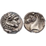 Sicily, Entella. Siclo-Punic. Silver Tetradrachm (16.88g), ca. 300-289 BC. Head of Heracles right,