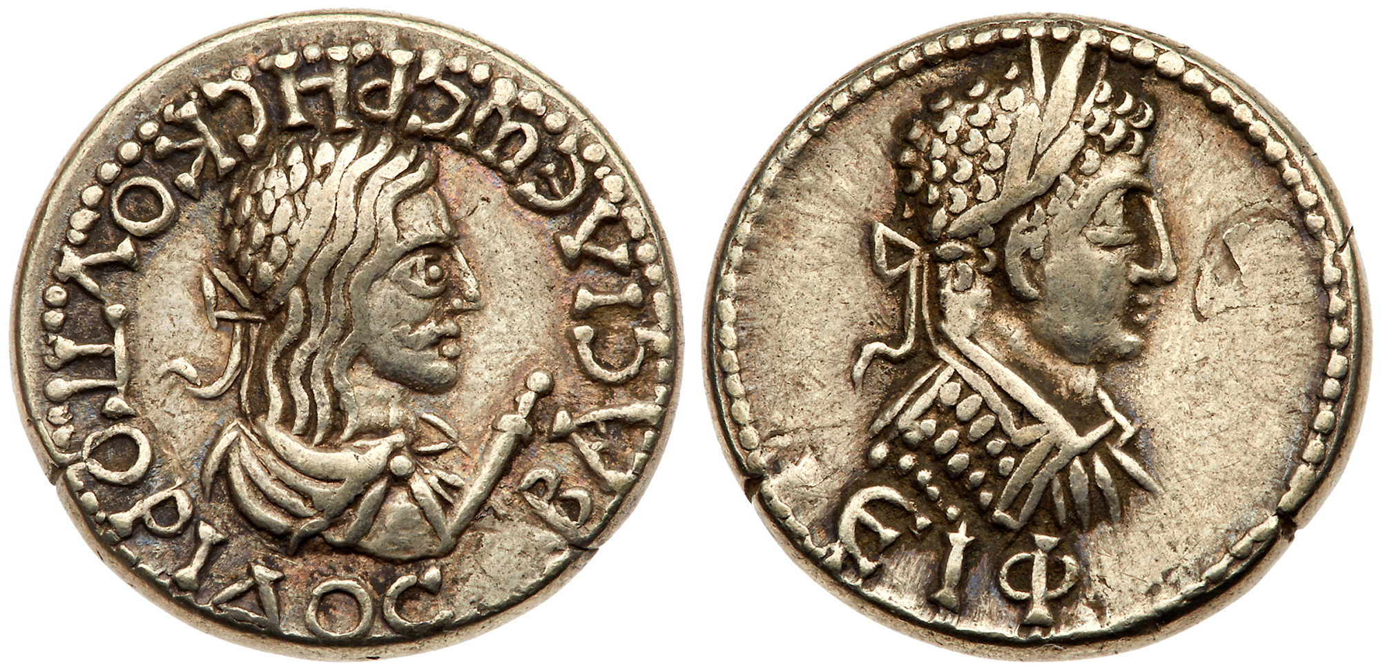 Bosporan Kingdom. Rheskuporis II (III), with Elagabalus. Electrum Stater (7.57 g), AD 211-227. BE