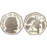 Seychelles. Copper-Nickel Pattern 5 Rupees, 1976. As. KM-27. This coin is made of a copper-nickel