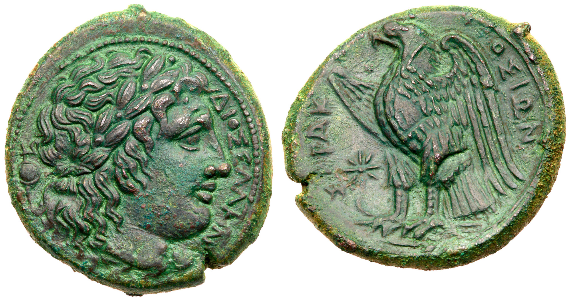 Sicily, Syracuse. Hiketas II. Æ (10.72 g), 287-278 BC. Struck ca. 282-278 BC. ΔIOΣ EΛΛAN[IOΣ],