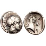 Thessaly, Pharsalos. Silver Hemidrachm (3.06 g), ca. 380 BC. Obverse die signed by the artist