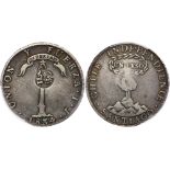 Philippines. 8 Reales, ND (1834-37). KM-108. Isabel II. Crowned Y. II Countermark on Chile 1834-