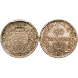 San Marino. 50 Centesimi, 1898-R. KM-3; Pagani-369. Crowned arms. Reverse; Value and date within