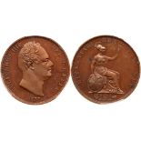 Great Britain. Bronzed Proof Halfpenny, 1831. Bronzed Proof Halfpenny, 1831. S.3847; KM-706a.