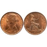 Great Britain. Penny, 1892. S.3954; KM-755. Victoria. PCGS graded MS-64 Red & Brown. Estimate