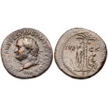 Titus. Æ Sestertius (25.34 g), AD 79-81. 'Judaea Capta' type. Rome. IMP T CAES VESP AVG P M TR P P P