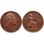 Great Britain. Bronzed Proof Penny, 1831. S.3845; KM-707a. William IV. Bare head of King. Reverse;