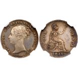 Great Britain. Proof Groat, 1839. S.3913; ESC-1933; KM-731.2. Victoria. Young head. Plain edge. As